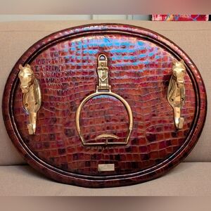 Formitalia Crocodile & Brass Bridal/Stirrup & Coat Hanger